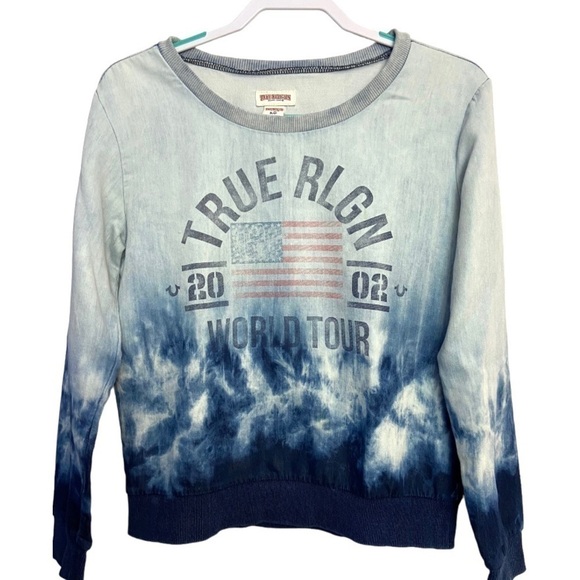 True Religion Buddha World Tour 2002 Ombre Tie Dye Pullover Sweatshirt Small - Picture 1 of 5